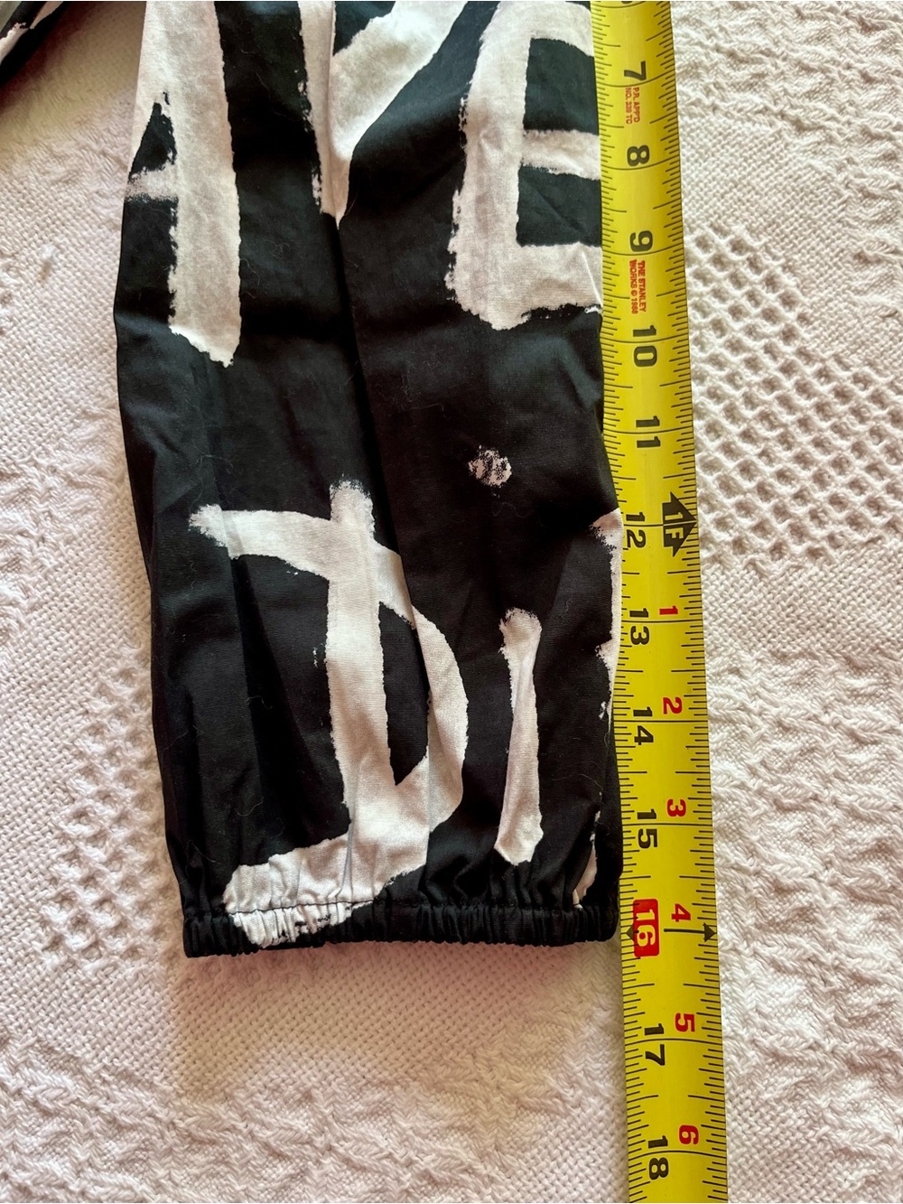 Desigual Black Graffiti Dress with White Text Letters & Belt V-neck Buttons Puff - Picture 7 of 10